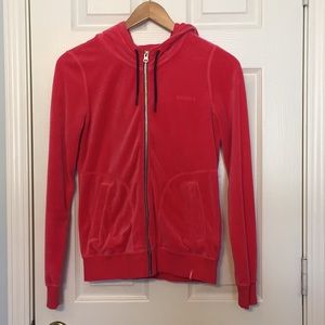 Adidas Velour Hoodie Coral